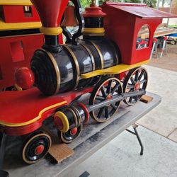 Christmas Train Wooden Custom Made By Someone Else 15 Ft - 9 Inch Long