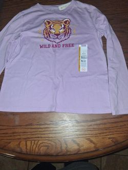 Girls Long Sleeve Tiger Graphic Tee Size L (10-12)