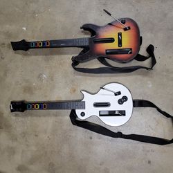 Nintendo Wii Guitar Hero Guitars Both for $90