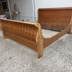 Beautiful Solid Wood Sleigh Bed – Refinished | $450 OBO