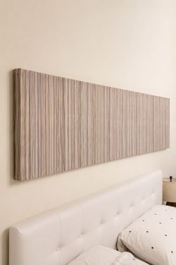 Oversized New Striped Fabric Wall Art – King Bed Width