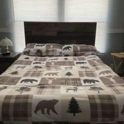 COMFORTER SET 3- PIECE FULL SIZE RUSTIC, COUNTRY BEAR, DEER, MOOSE WOODLAND DECOR