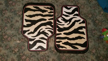 Zebra car floor mats