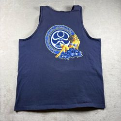 Vintage Hawaiian Island Girl Sexy Creations Surf Men’s L Blue Sleeveless 90s#4A