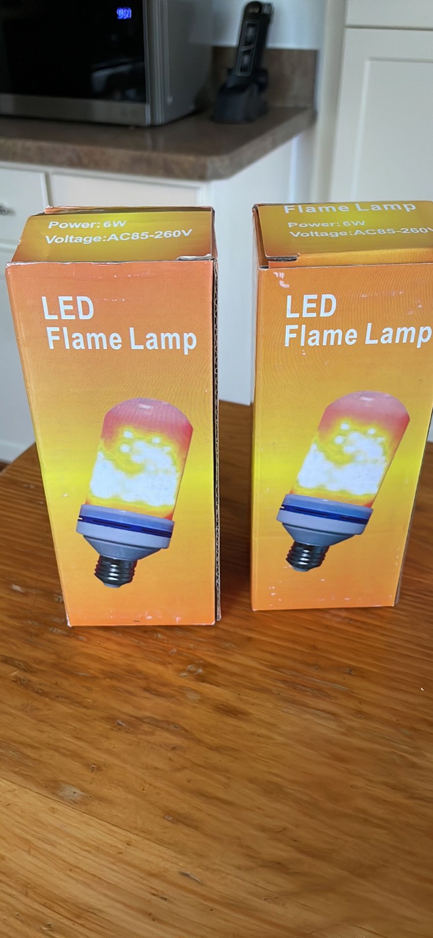 2 LED Flame Lamp Bulbs Halloween