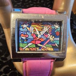 $25.00 - Watch, Romero Britto/Women - Leather Strap!  Needs Battery - Lowest Price Offer!