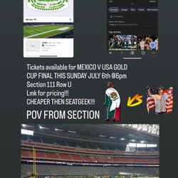 Boletos Mexico v Estados Unidos 
