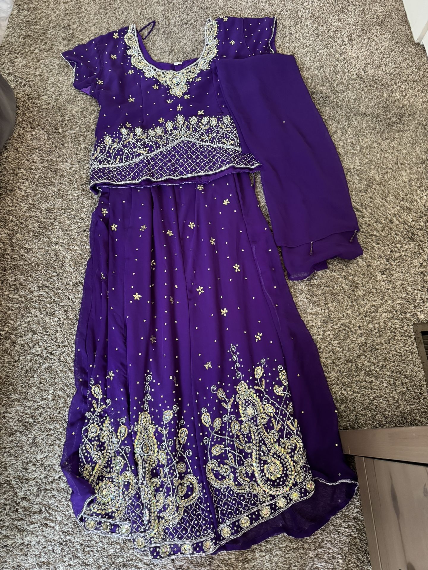 Indian Dress 3 Pieces Purple