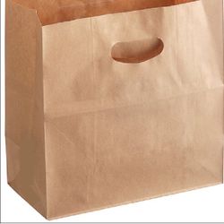 11”x 6” X 11” Kraft Paper Bag With Die Cut Handles- 250/ Box