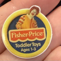 VTG McDonald's Fisher Price Todder Toys Ronald McDonald Clown Crew Pin Advertise