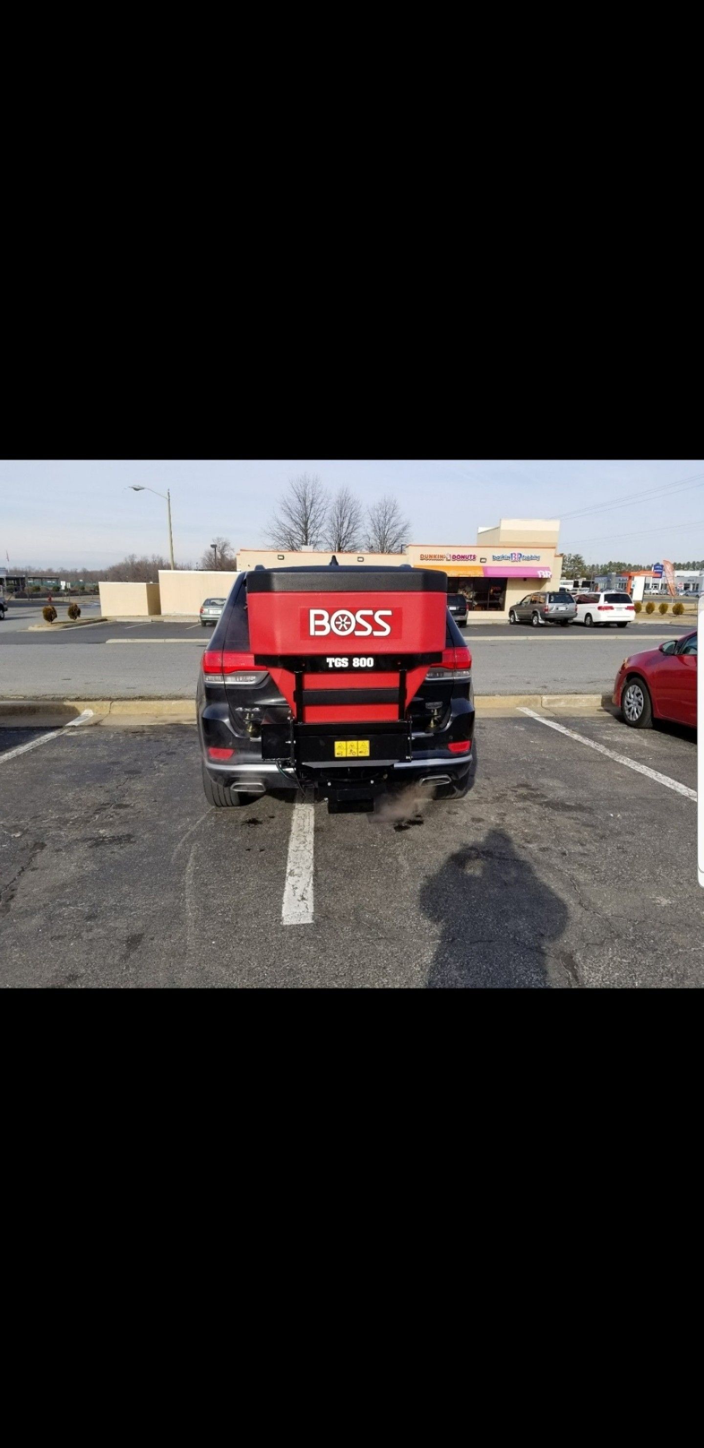 Salt/ Sand Mix Tailgate Spreader (BOSS TGS 800, 8 cu ft. 2 Stage) It's great for small business lots and small neighborhoods!