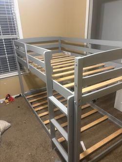 Gray Wood Twin Bunk Bed Frame