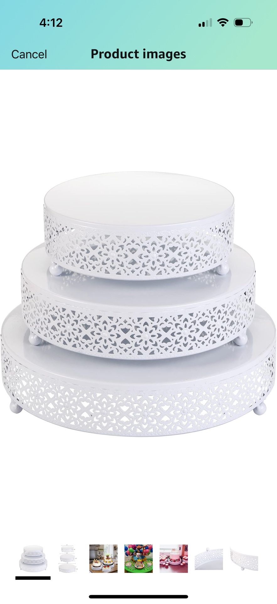 Hedume Set of 3 Cake Stand, Dessert Display Cupcake Stands, Round Metal Cake Stands, Cupcake Pastry Candy Display Plate for Wedding, Event, Birthday P