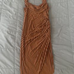 ASOS Design Linen Drape Corset Dress