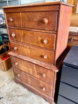Solid Maple 5 Drawer Tall Dresser