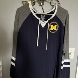 Michigan Wolverines Laced Long Sleeve Shirt L/G 12/14