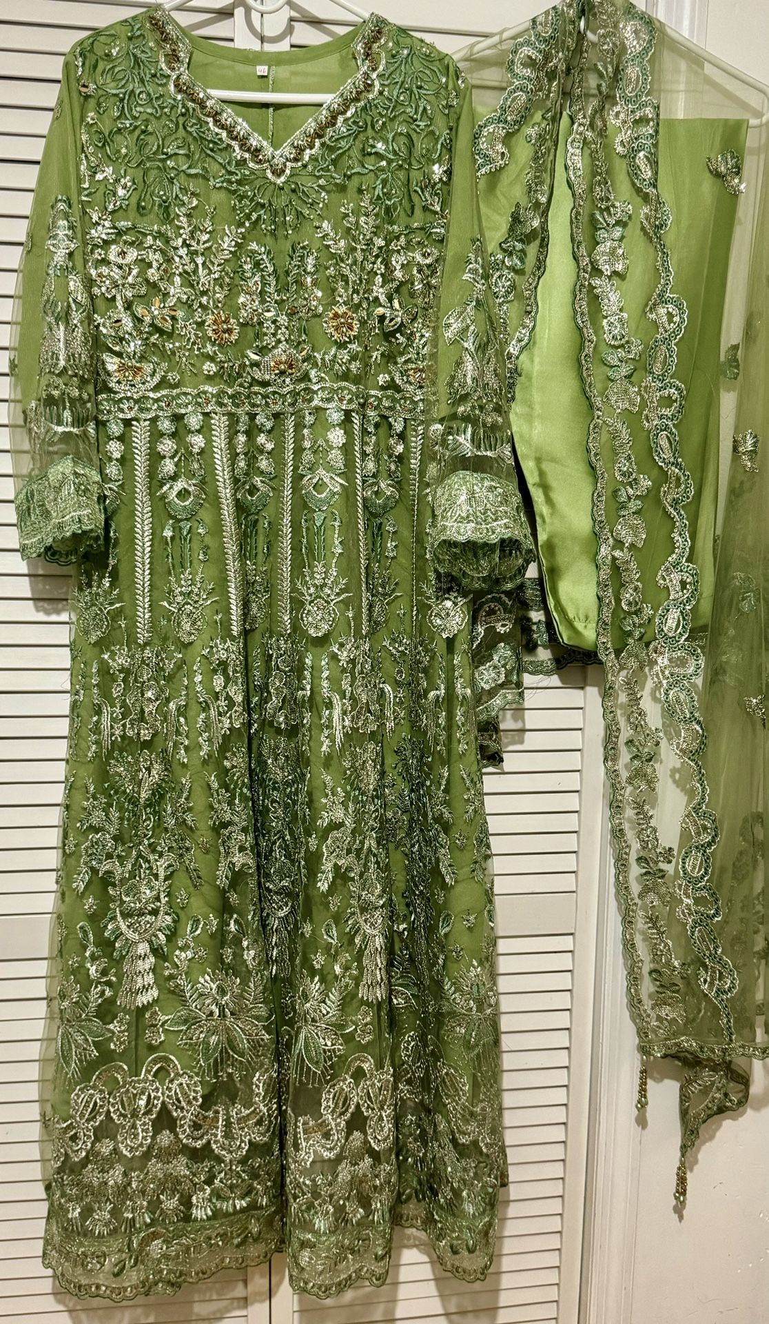 Net Embroidered Maxi Dress 