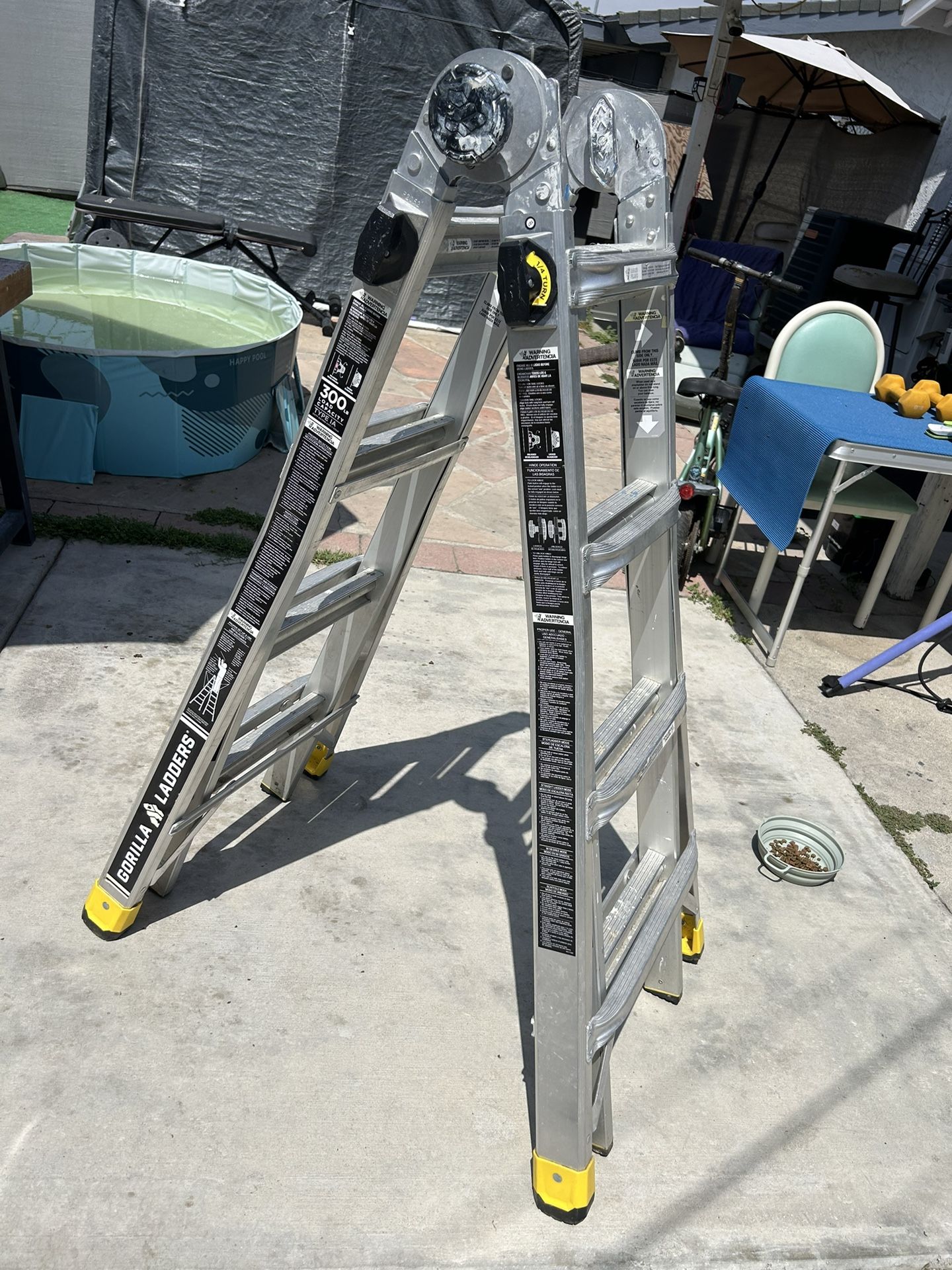 Gorilla 18 ft Reach Aluminum Multi-Position Ladder, 300 lbs. Load Capacity, Type IA Duty Rating