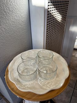 Princess House Set De 4 Salseras Redondas De Crystal Fantasia.