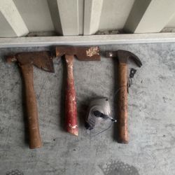 Lot Of Hammers And Chalk Line 