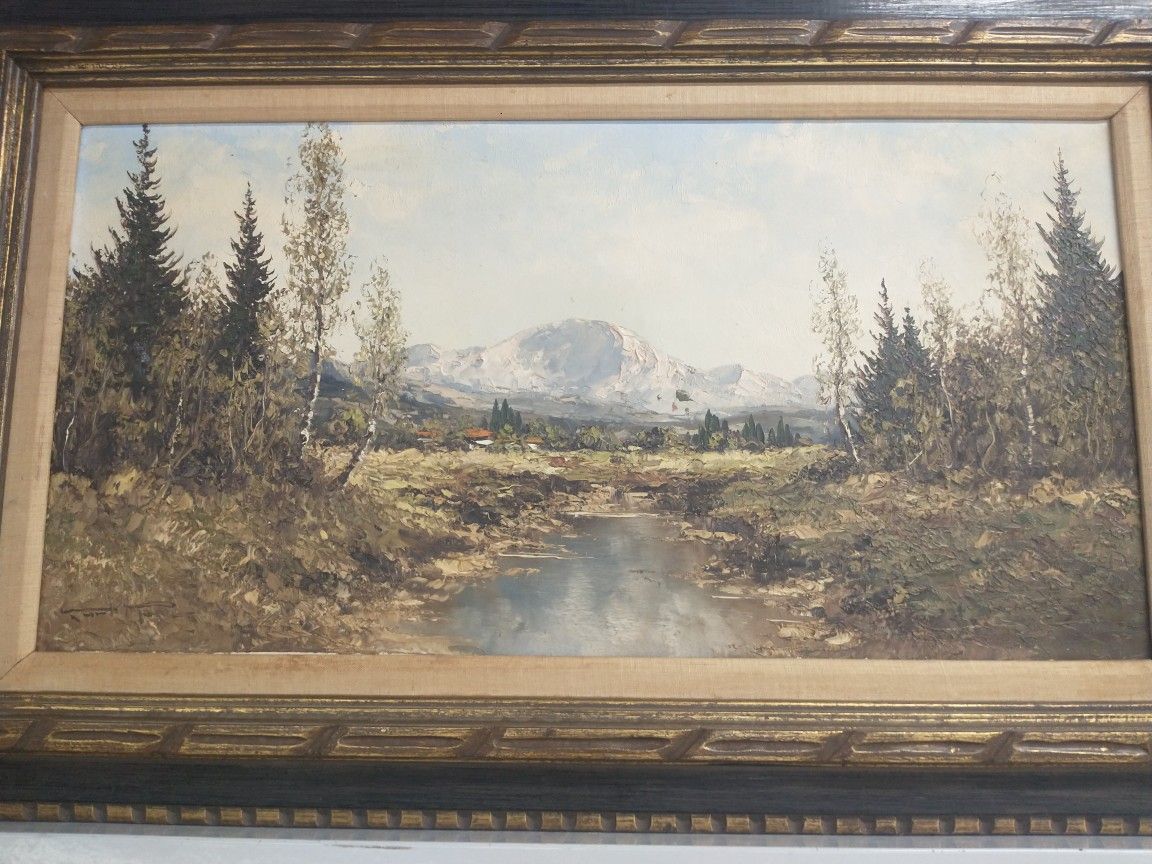 Mid-century Modern Kurt Moser Early 1970s Oil Painting For Sale