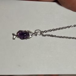 fish bone amethyst necklace 