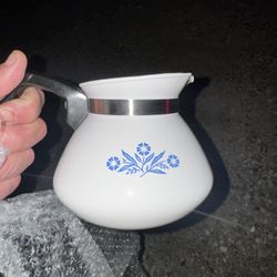 Blue Corn Flower Tea Pot Corningware 