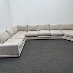 Living Spaces Everett II Beige Oversized Sofa with Right Arm Facing Cuddler. We deliver & setup.