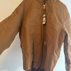 Carhartt Loose-Fit Firm Duck Insulated Flannel-Lined Active Jacket for Men - Carhartt Brown - MT