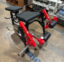 Leg Extension and Curl Machine, Single Leg Extension, Red