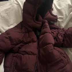 Maroon, Puffer Jacket Never Worn Size Large