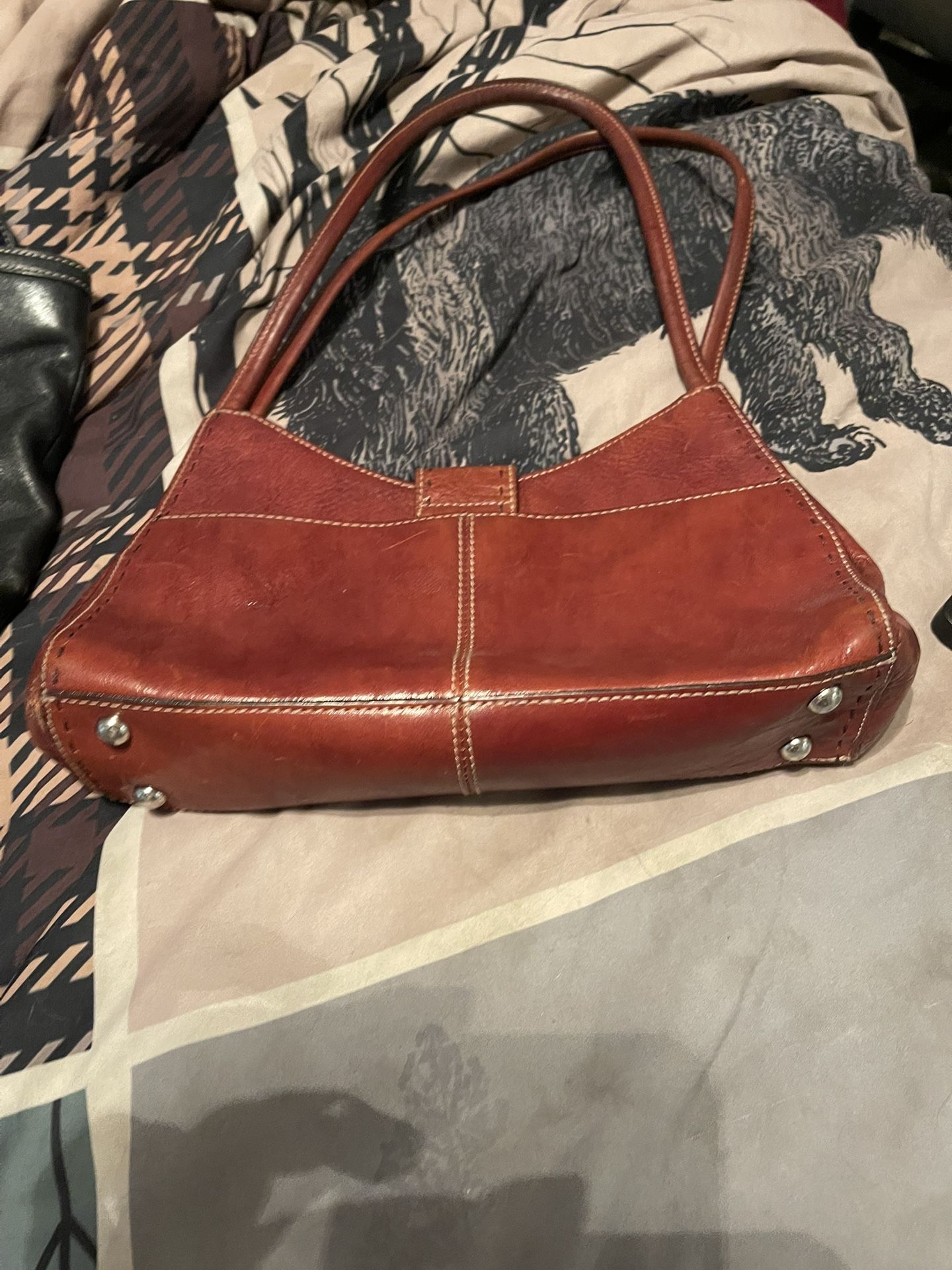 Red Leather Fossil Handbag