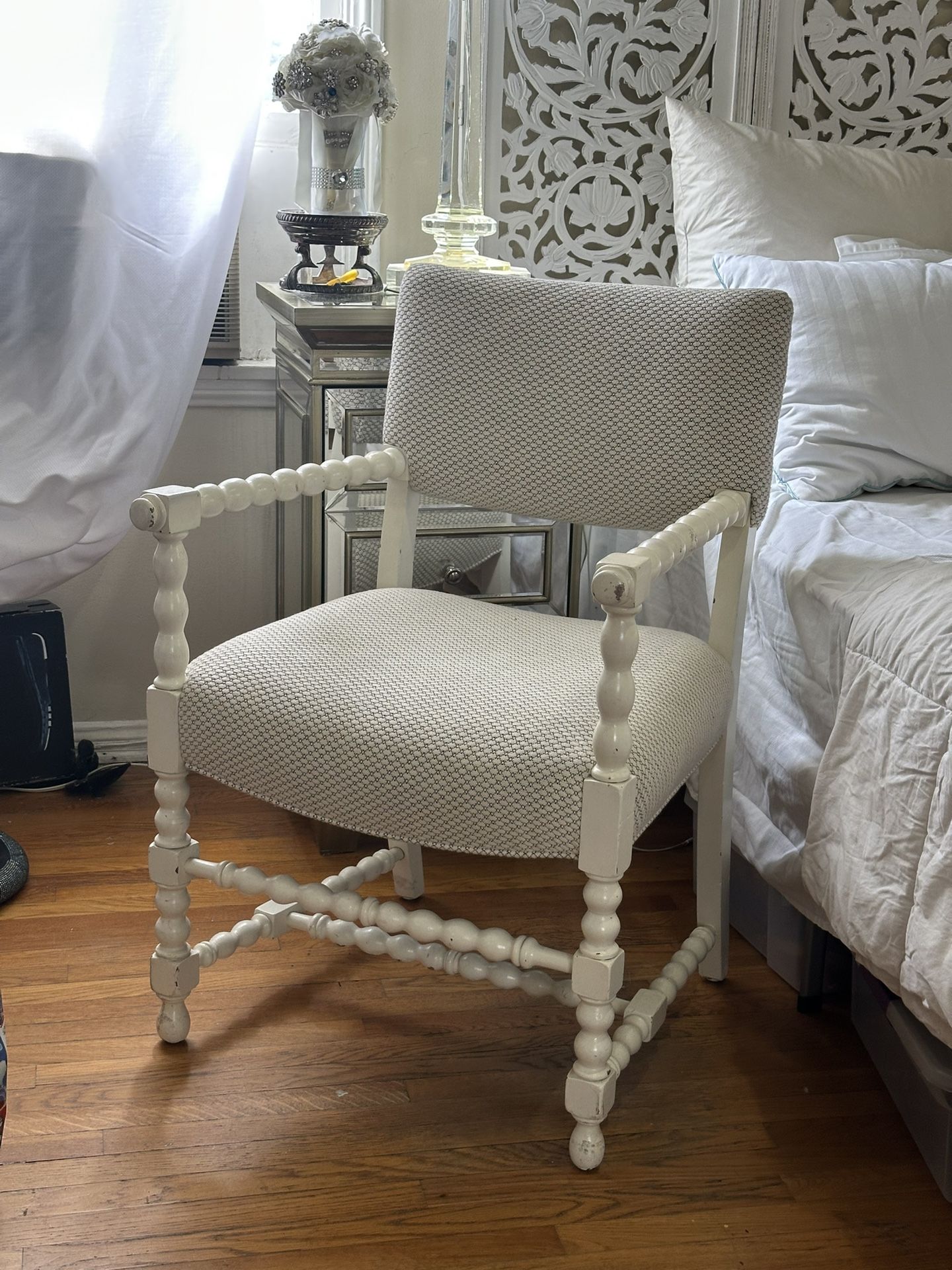 Shabby Chic Solid Wood Accent Chair Or Desk Chair 
