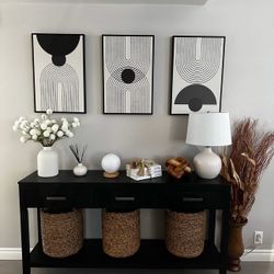 Abstract Framed Canvas Wall Decor(3 pcs)