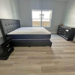 BRAND NEW BLACK KING SIZE BEDROOM SET $875 WITH MATTRESS/ BOX SPRINGS & DELIVERY! QUEEN $825!

