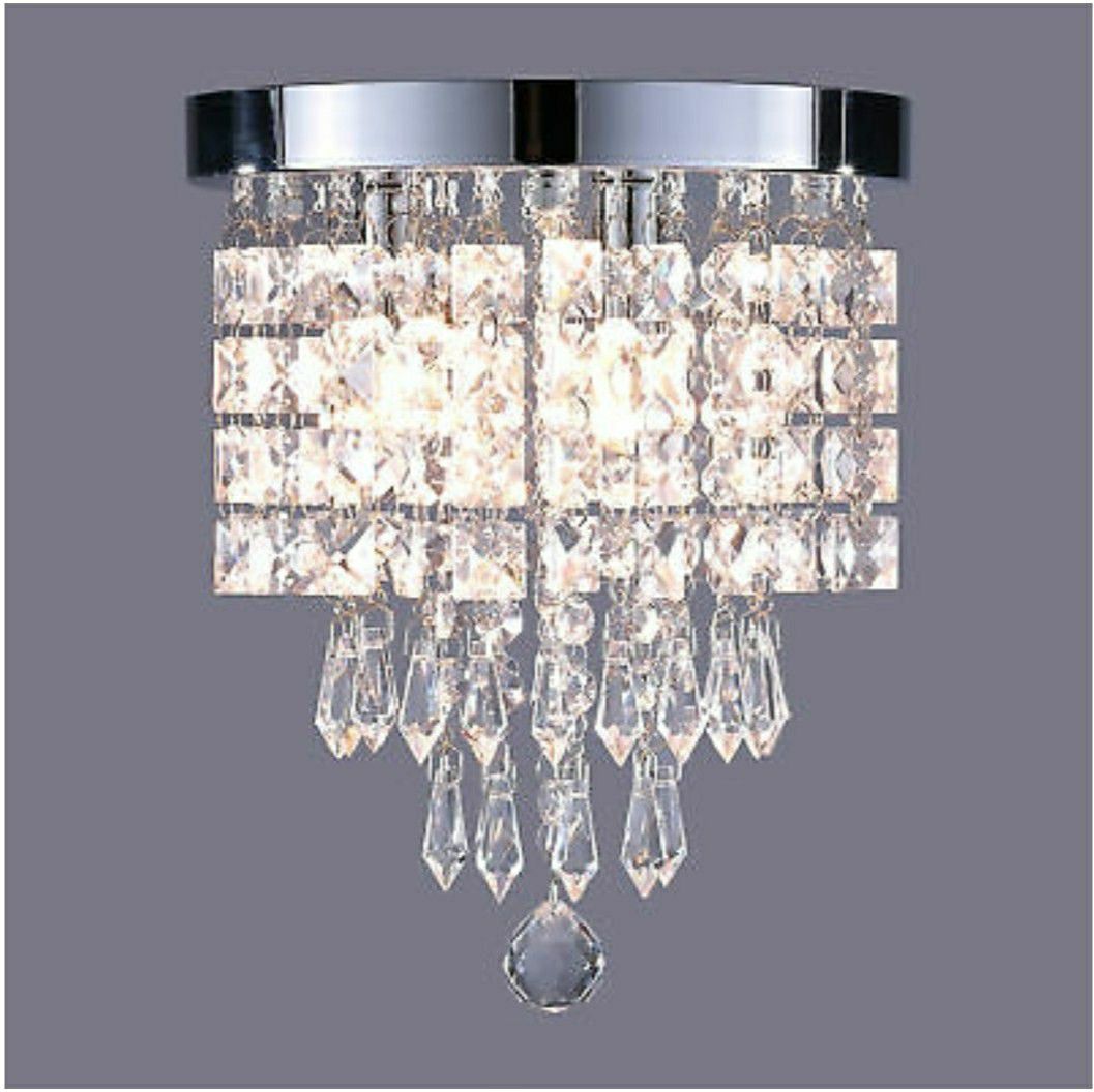 3-Light Crystal Chandelier Light Ceiling Lamp for Small Spaces