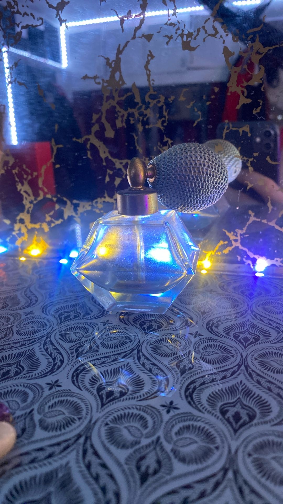 vintage glass perfume atomizer bottle,