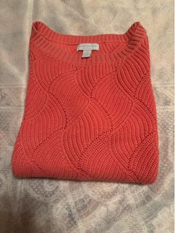 Pink/coral long sleeve sweater, size small
