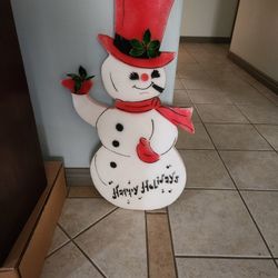 Vintage Christmas Snowman Styform 3ft Tall 