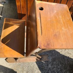 Antique cherry school desk **