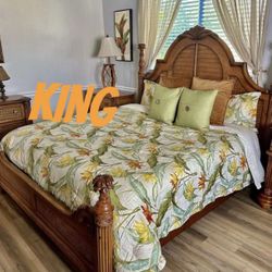 Beautiful 6 Piece Tommy Bahama style King Bedroom Set 