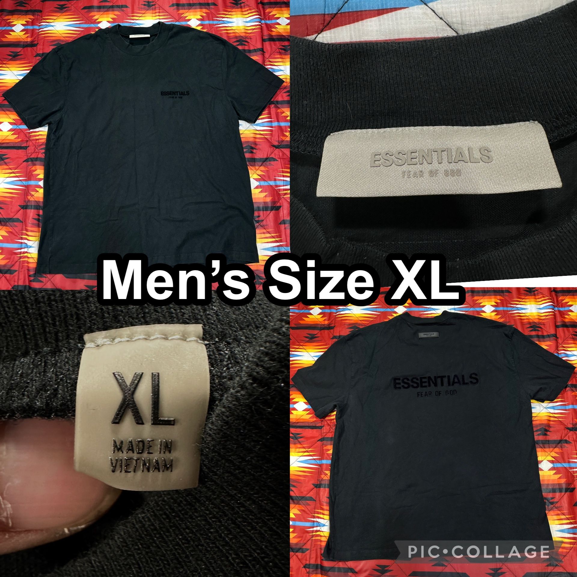 Fear Of God Essentials Faded Black Double Sided T-Shirt Men’s Size XL