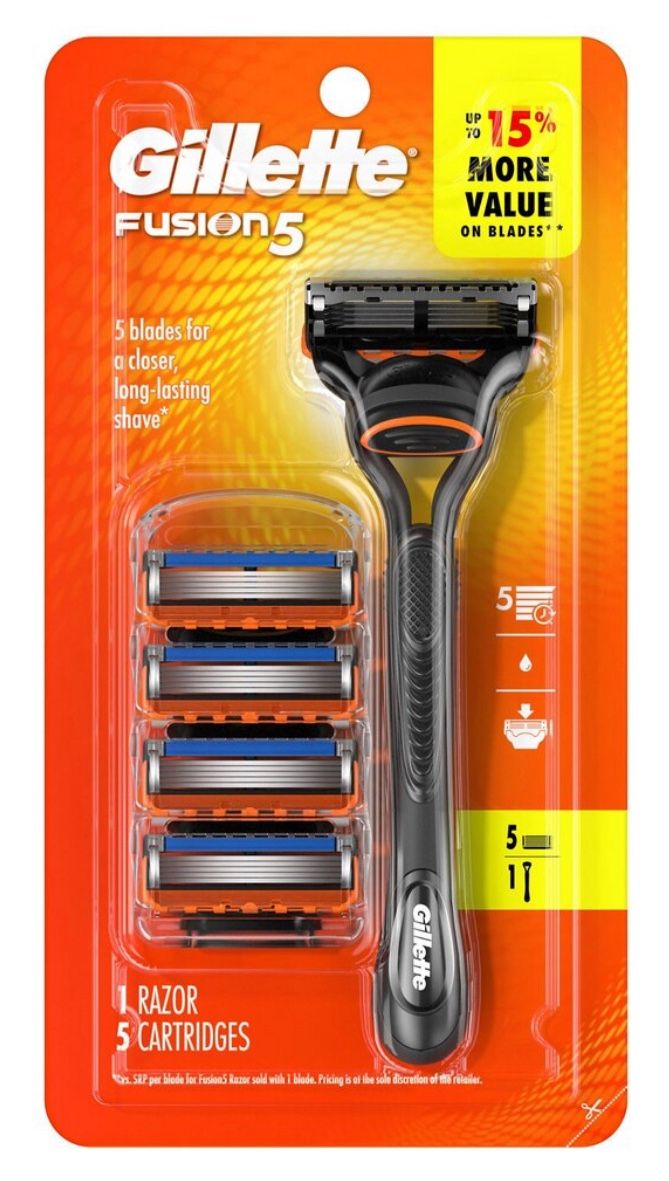 Gillette Fusion5 5-Blade Razor + 5 Razor Blade Refills