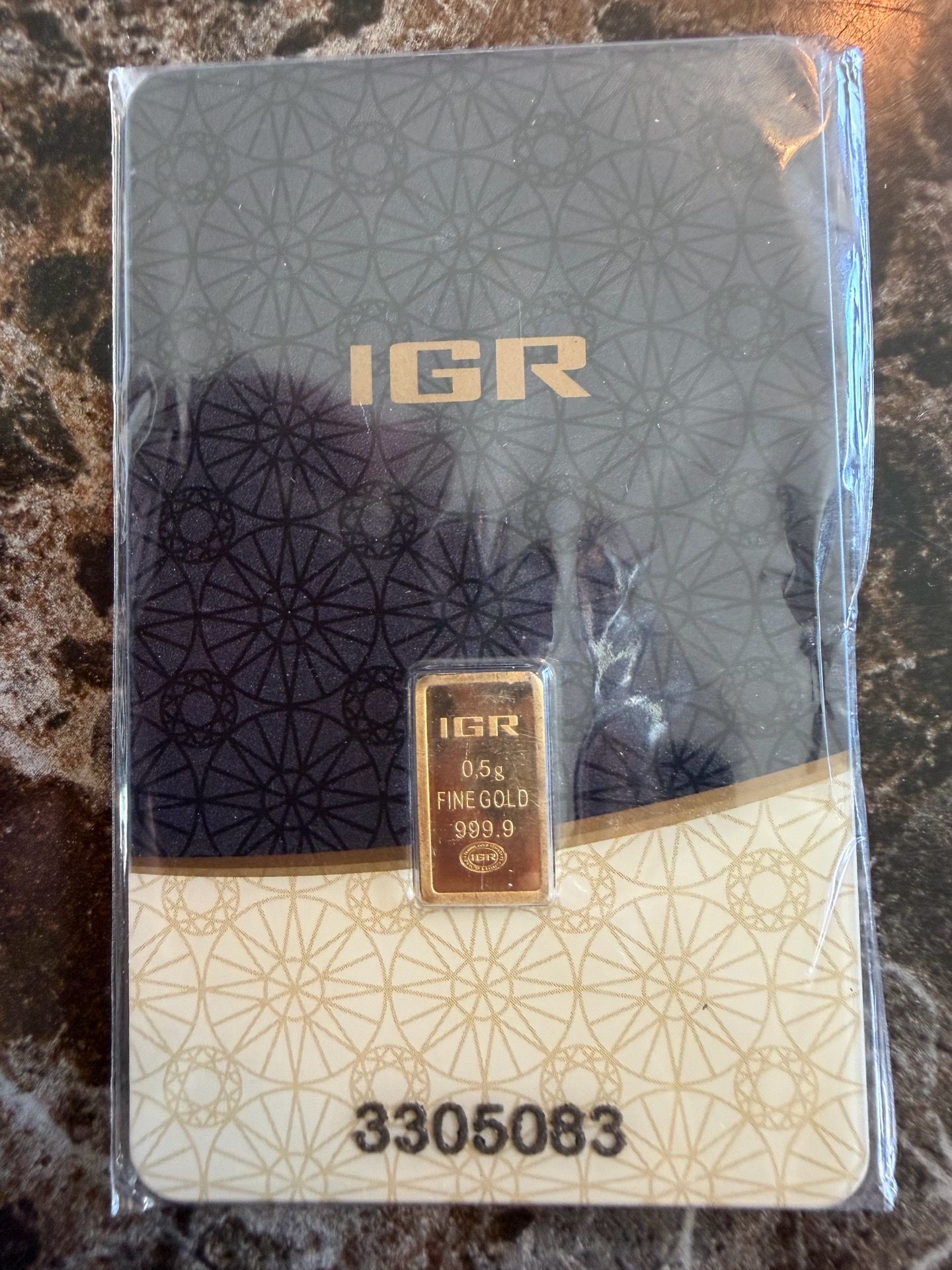 0.5 gram fine gold 999.9