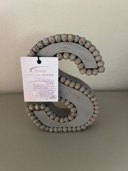 New Wooden Decorative Letter ‘S’ Soft Grey Color 