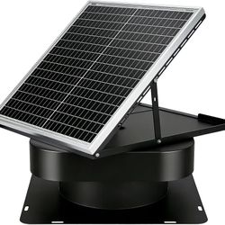 35W Solar Attic Vent Fan 2000CFM High Airflow, Weatherproof Roof Vent for Home, Garage, Greenhouse