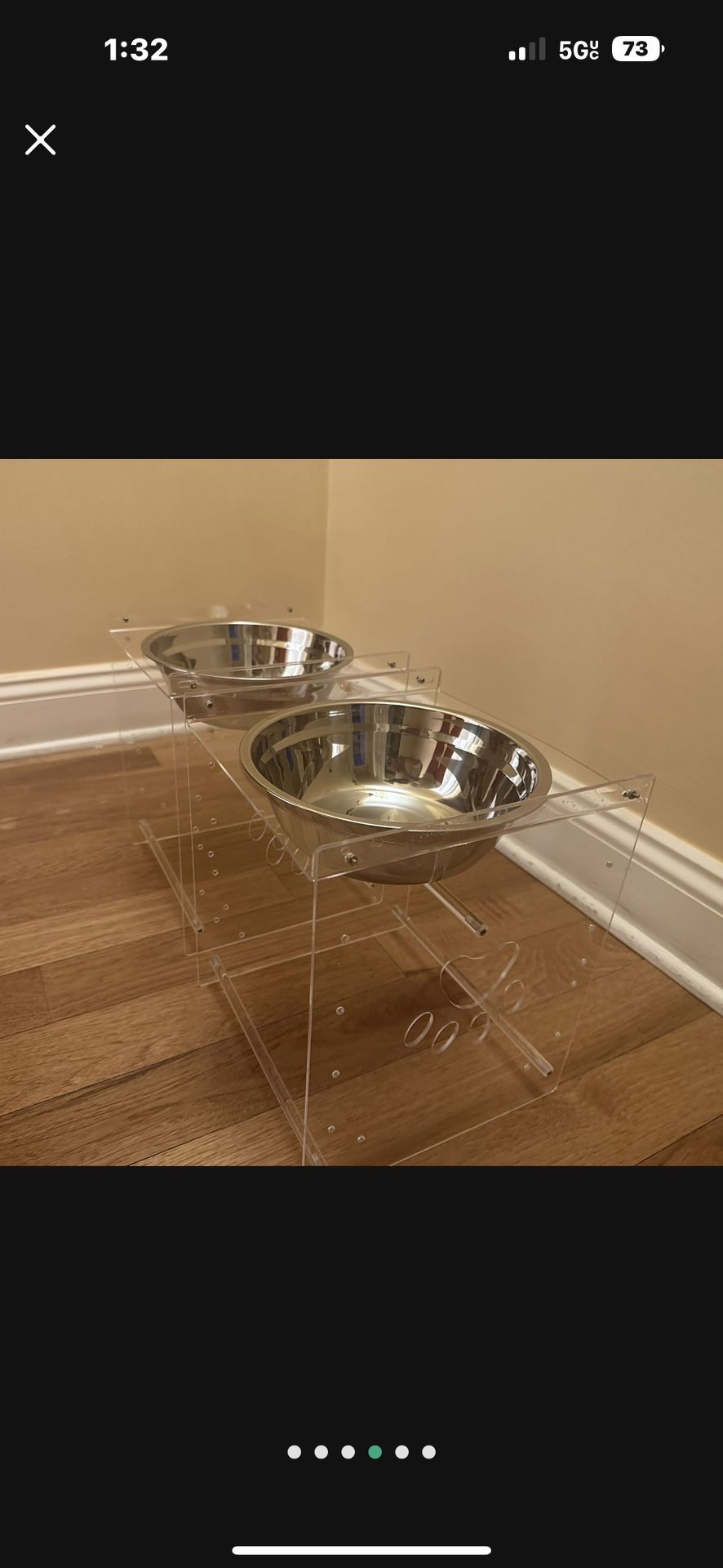 Two Xl Feeding Bowls With Stands
