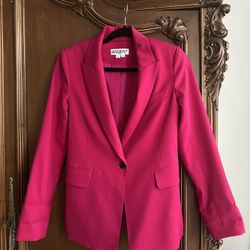 Argent Supermajority Hot Pink Fuchsia Seasonless Wool Blazer Size 4 Italian Fabric Retail $395