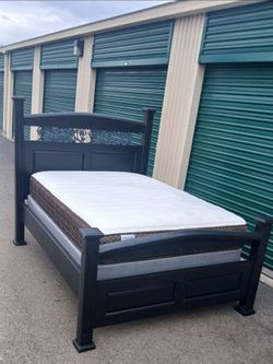 FULL BED FRAME WITH BOX AND MATTRESS