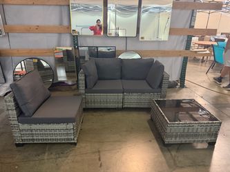 New assembled set of 4 pcs outdoor gray set
